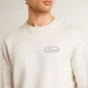 Sudadera para hombre en blanco desgastado con estampado Sudadera para hombre en blanco desgastado con estampado