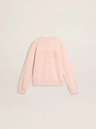 Sudadera rosa para niña con letras rosas en la parte delantera