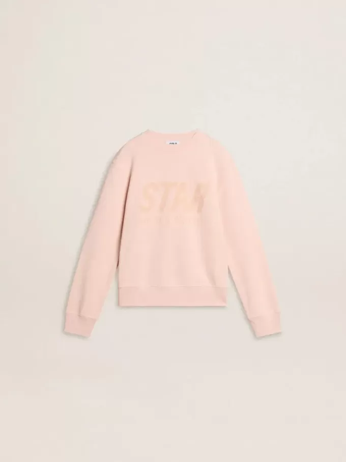 Sudadera rosa para niña con letras rosas en la parte delantera