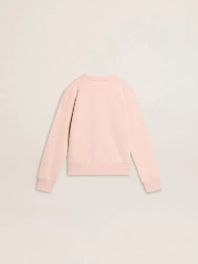 Sudadera rosa para niña con letras rosas en la parte delantera