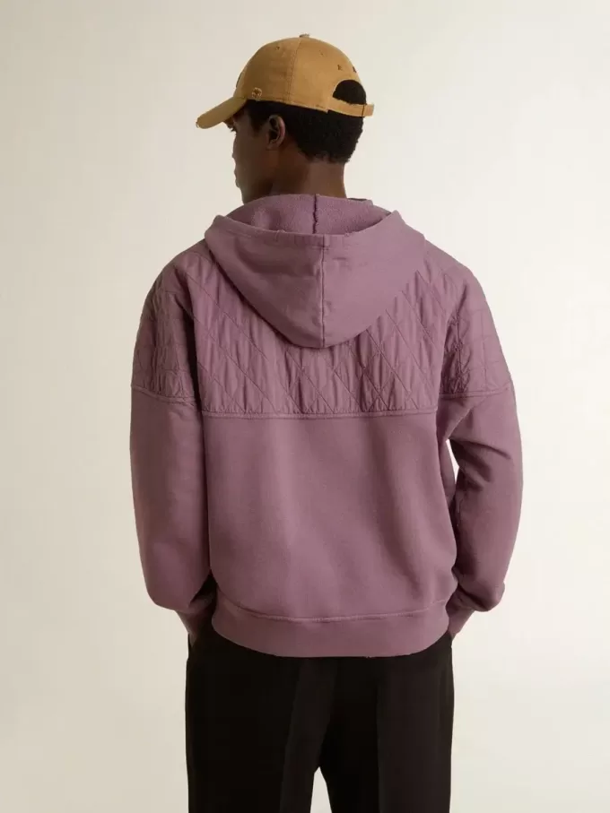 Sudadera unisex de algodón malva con estampado en la parte delantera Sudadera unisex de algodón malva con estampado en la parte delantera