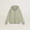 Sudadera verde claro con cierre de cremallera Sudadera verde claro con cierre de cremallera