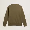 Sudadera verde oliva para hombre con letras doradas Sudadera verde oliva para hombre con letras doradas
