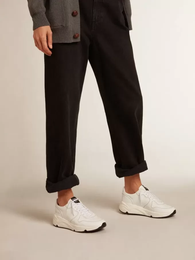 Suela de running para mujer de origen biológico con estrella blanca y lengüeta en el talón