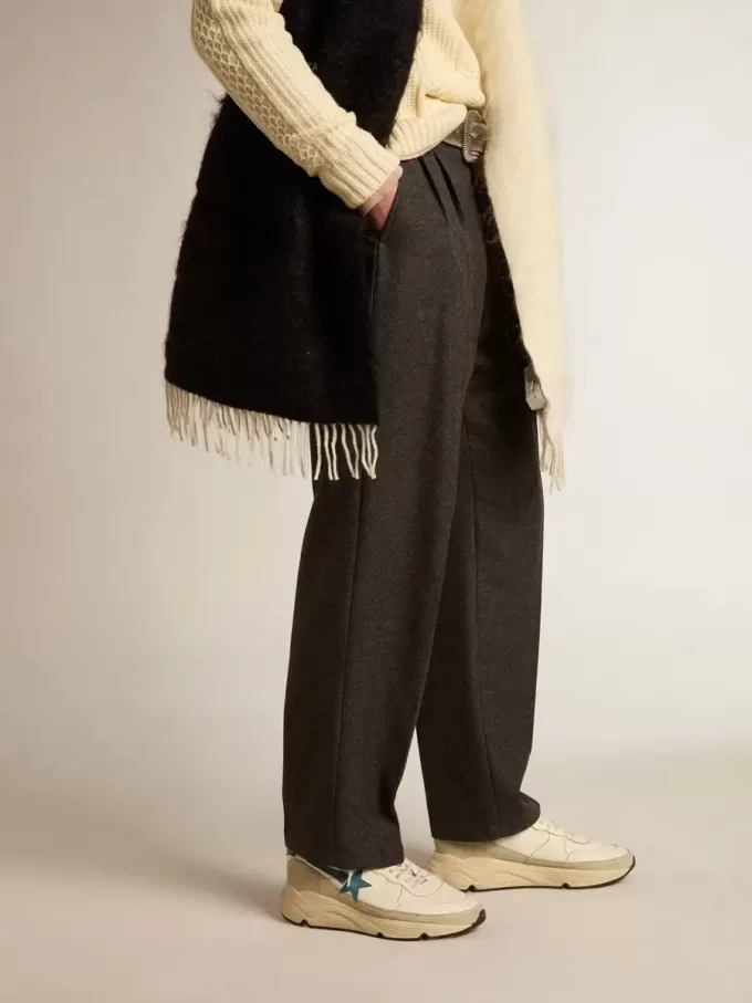 Suela Running en napa con estrella de cuero azul e inserción de ante