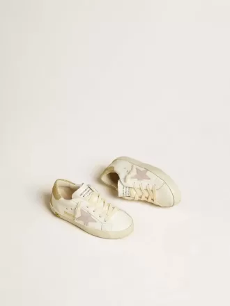 Super-Star Junior con estrella de piel lila y talón con purpurina