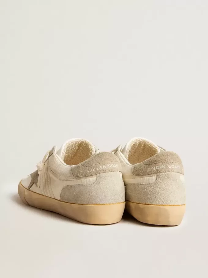 Super-Star LAB para hombre en nailon con estrella gris paloma e inserciones de ante gris hielo