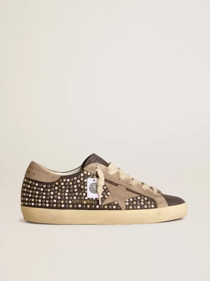Super-Star LTD en nubuck gris con perlas Swarovski y estrella de ante