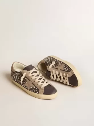 Super-Star LTD en nubuck gris con perlas Swarovski y estrella de ante