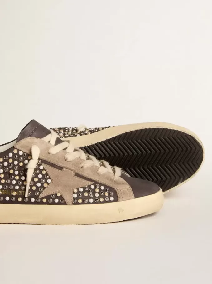 Super-Star LTD en nubuck gris con perlas Swarovski y estrella de ante