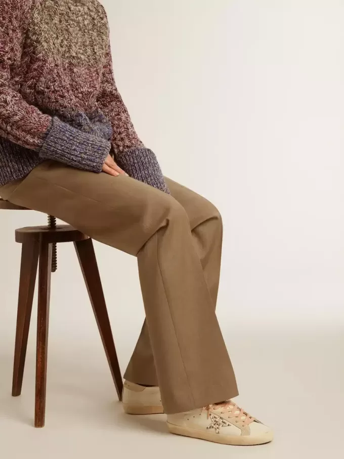 Super-Star LTD en piel con estrella de ante beige con tachuelas Swarovski Super-Star LTD en piel con estrella de ante beige con tachuelas Swarovski