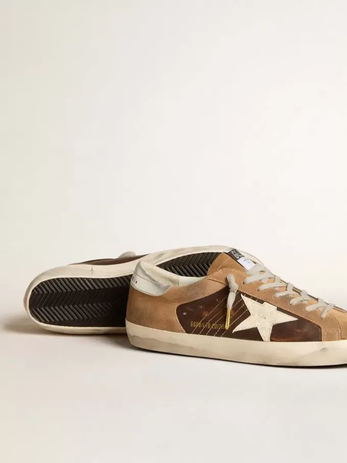 Super-Star LTD en piel marrón y ante tabaco con estrella blanca Super-Star LTD en piel marrón y ante tabaco con estrella blanca