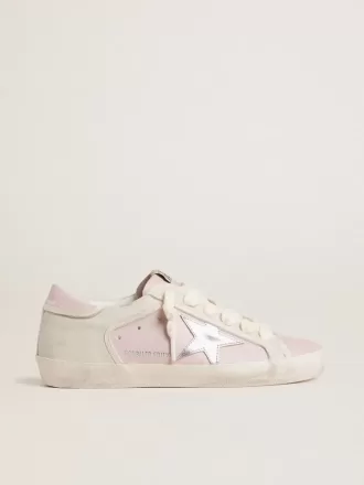 Super-Star LTD en piel rosa con estrella plateada laminada y lengüeta del talón en piel rosa Super-Star LTD en piel rosa con estrella plateada laminada y lengüeta del talón en piel rosa