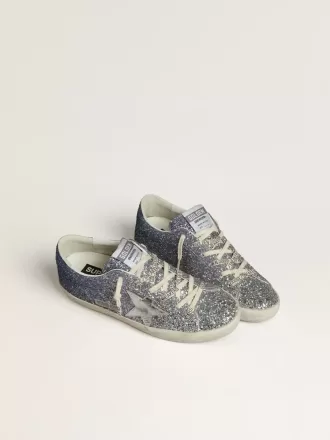 Super-Star LTD en purpurina multicolor con estrella de cuero metalizado plateado Super-Star LTD en purpurina multicolor con estrella de cuero metalizado plateado