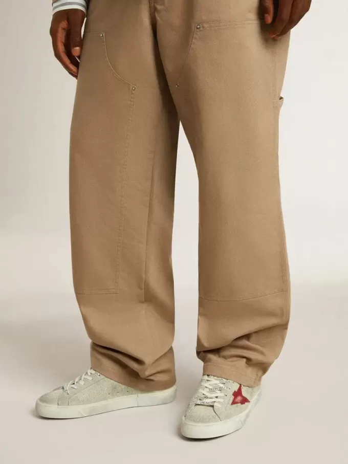 Super-Star LTD para hombre en ante gris con estrella de cuero rojo