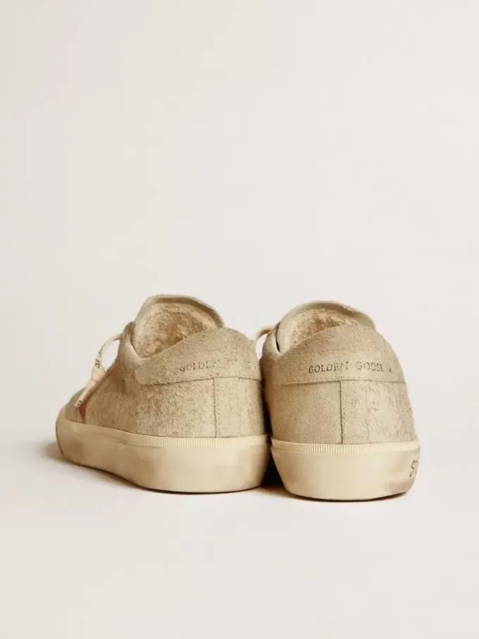 Super-Star LTD para hombre en ante gris con estrella de cuero rojo