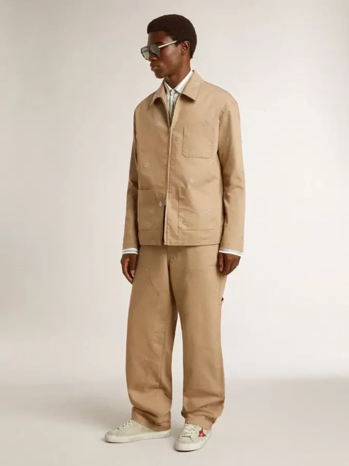 Super-Star LTD para hombre en ante gris con estrella de cuero rojo