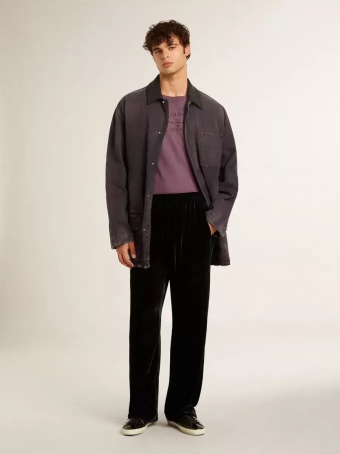 Super-Star LTD para hombre en charol negro con estrella y lengüeta en el talón de ante