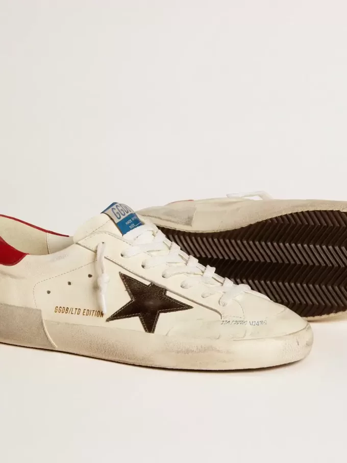 Super-Star LTD para hombre en napa con estrella metalizada y lengüeta del talón en nubuck