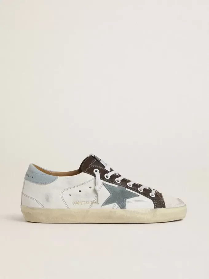 Super-Star LTD para mujer con estrella de ante azul claro y lengüeta del talón de lona azul claro Super-Star LTD para mujer con estrella de ante azul claro y lengüeta del talón de lona azul claro