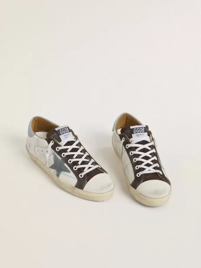 Super-Star LTD para mujer con estrella de ante azul claro y lengüeta del talón de lona azul claro Super-Star LTD para mujer con estrella de ante azul claro y lengüeta del talón de lona azul claro