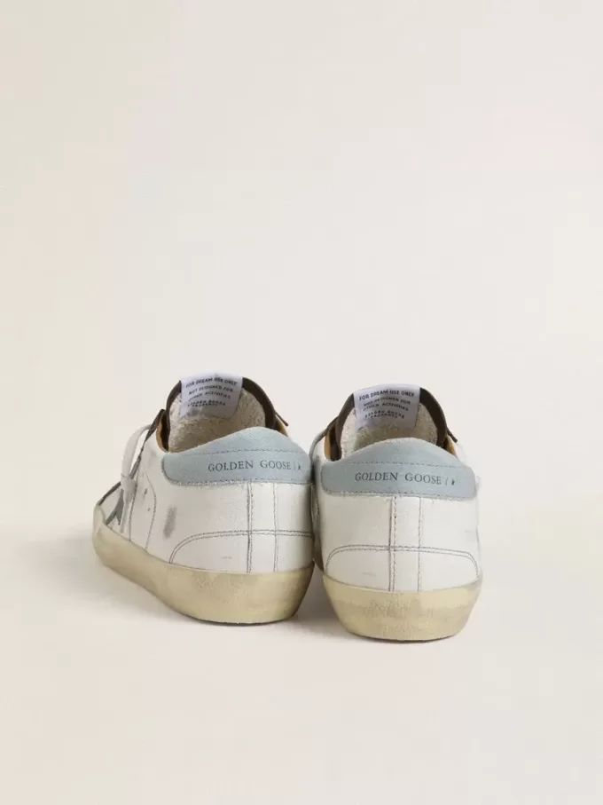 Super-Star LTD para mujer con estrella de ante azul claro y lengüeta del talón de lona azul claro Super-Star LTD para mujer con estrella de ante azul claro y lengüeta del talón de lona azul claro