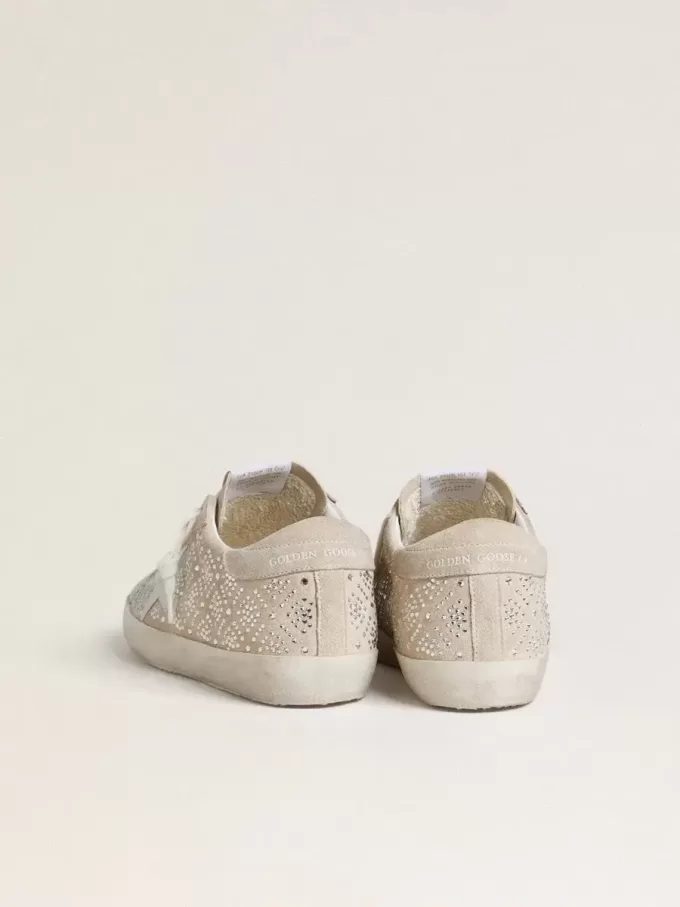 Super-Star LTD para mujer en ante con cristales Swarovski y estrella de cuero gris hielo Super-Star LTD para mujer en ante con cristales Swarovski y estrella de cuero gris hielo