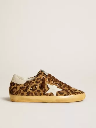 Super-Star LTD para mujer en piel de potro con estampado de leopardo, estrella de piel y lengüeta en el talón Super-Star LTD para mujer en piel de potro con estampado de leopardo, estrella de piel y lengüeta en el talón