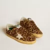 Super-Star LTD para mujer en piel de potro con estampado de leopardo, estrella de piel y lengüeta en el talón