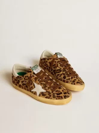 Super-Star LTD para mujer en piel de potro con estampado de leopardo, estrella de piel y lengüeta en el talón Super-Star LTD para mujer en piel de potro con estampado de leopardo, estrella de piel y lengüeta en el talón