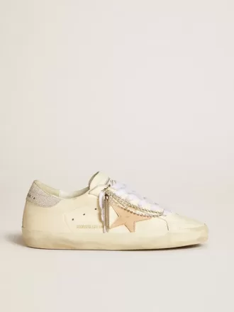 Super-Star LTD para mujer en piel napa con estrella de piel nude y talón con purpurina