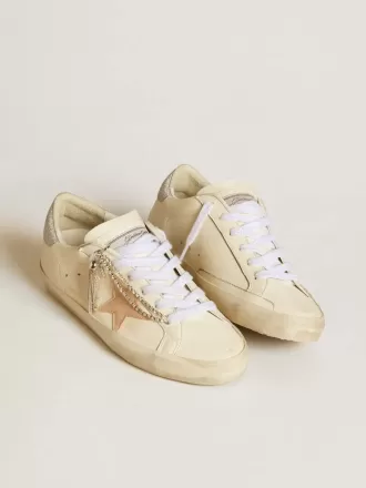 Super-Star LTD para mujer en piel napa con estrella de piel nude y talón con purpurina