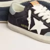 Super-Star para hombre en ante azul medianoche con estrella de cuero blanco y lengüeta del talón de cuero azul claro