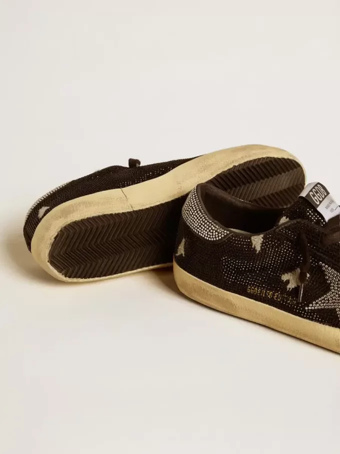 Super-Star para hombre en ante y cristales Swarovski con estrella plateada