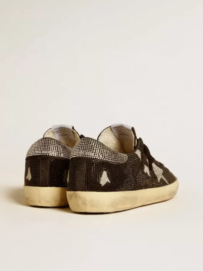 Super-Star para hombre en ante y cristales Swarovski con estrella plateada