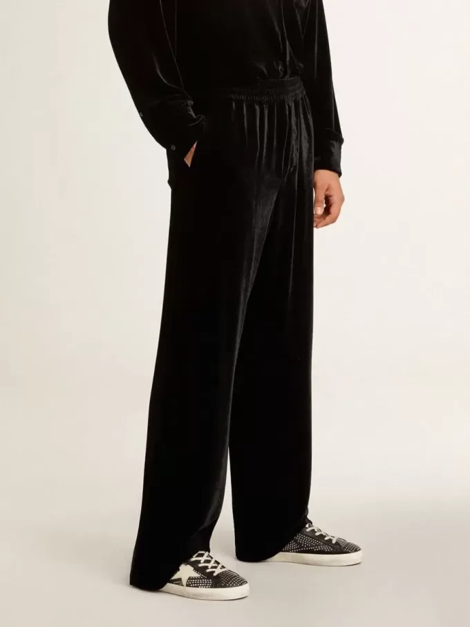 Super-Star para hombre en napa negra con tachuelas y estrella de cuero blanco