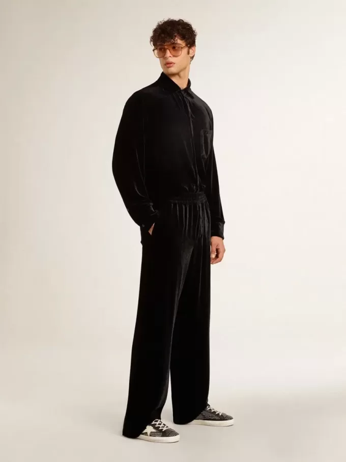 Super-Star para hombre en napa negra con tachuelas y estrella de cuero blanco