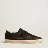 Super-Star para hombre en nubuck negro con estrella perforada y lengüeta del talón en nubuck negro