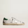 Super-Star para hombre en piel blanca con estrella plateada y lengüeta verde en el talón