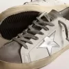 Super-Star para hombre en piel blanca con estrella plateada y lengüeta verde en el talón