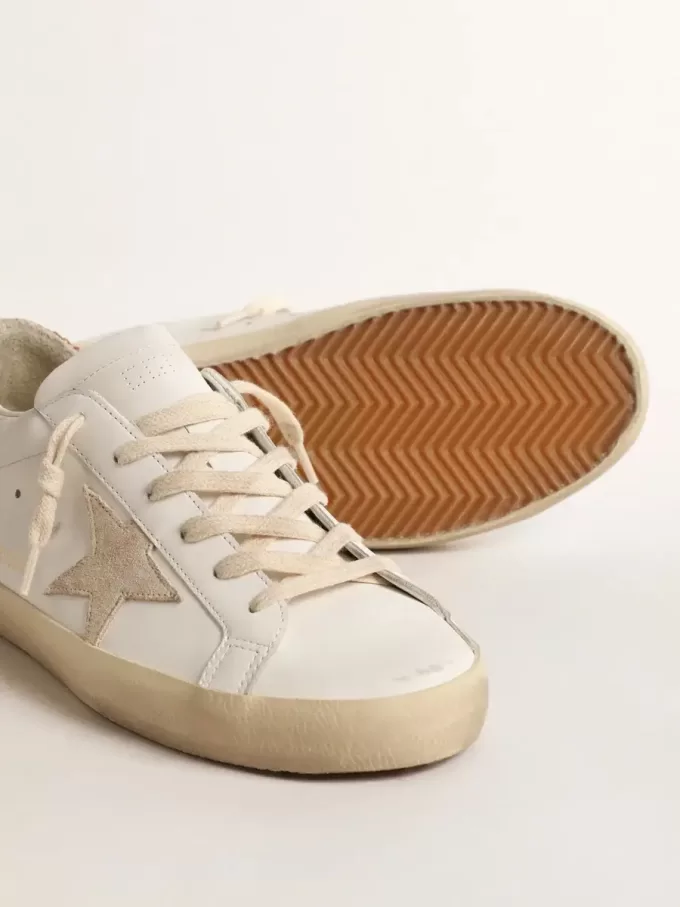 Super-Star para mujer con estrella de ante y lengüeta del talón con purpurina rosa melocotón Super-Star para mujer con estrella de ante y lengüeta del talón con purpurina rosa melocotón