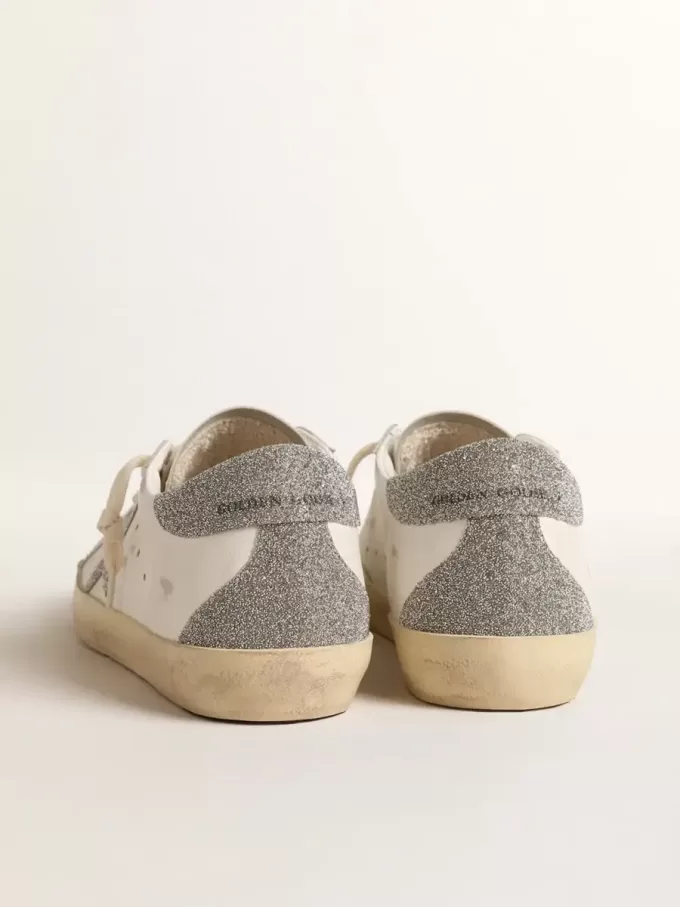 Super-Star para mujer con estrella de cristal Swarovski plateado y lengüeta en el talón