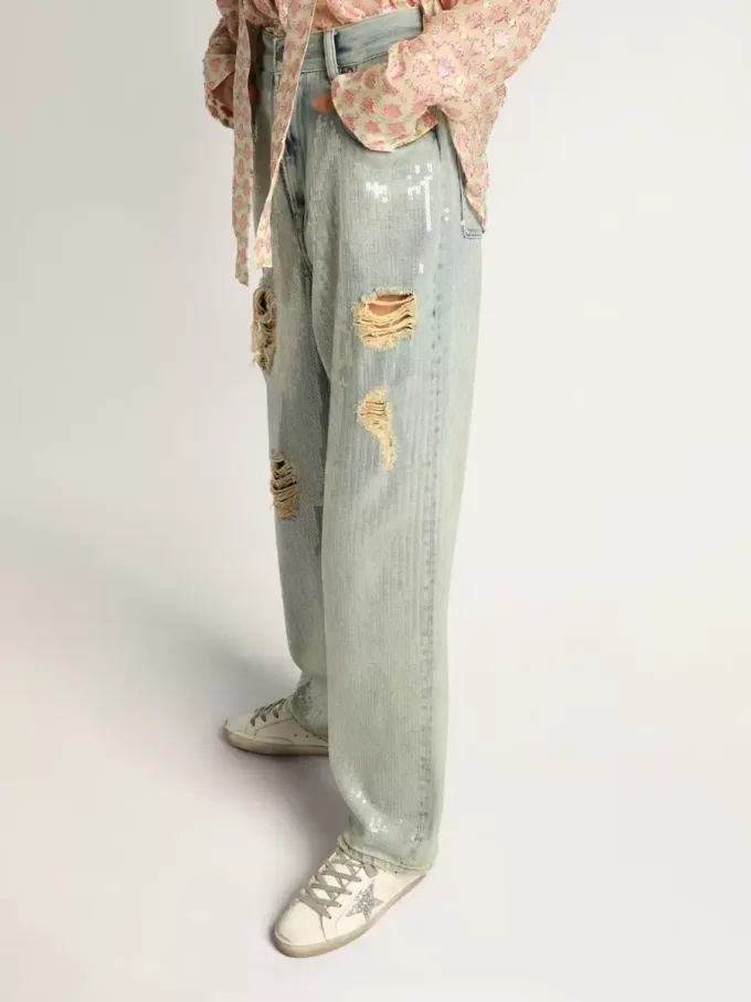 Super-Star para mujer con forro de borreguillo y estrella plateada brillante.