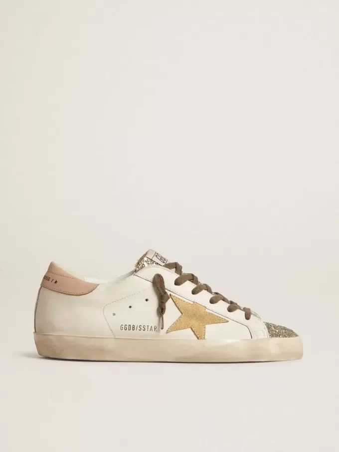 Super-Star para mujer con lengüeta con purpurina platino y base biológica