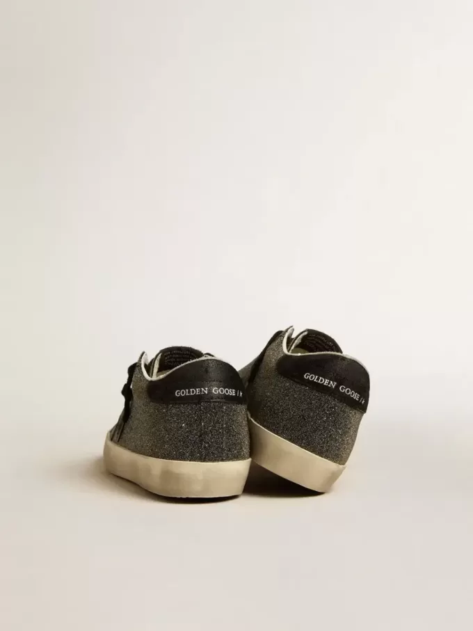 Super-Star para mujer en cristal Swarovski negro con estrella de ante negro Super-Star para mujer en cristal Swarovski negro con estrella de ante negro