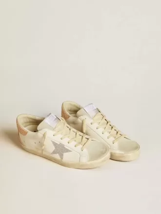 Super-Star para mujer en piel con estrella de cristal Swarovski y lengüeta en el talón