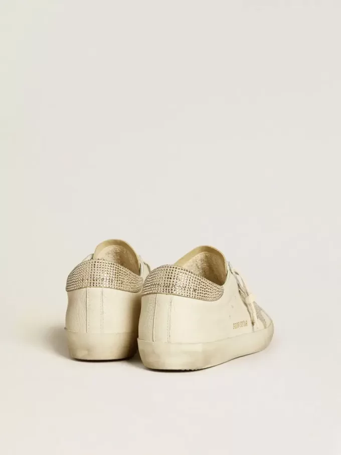 Super-Star para mujer en piel napa con estrella de cristal Swarovski y lengüeta en el talón