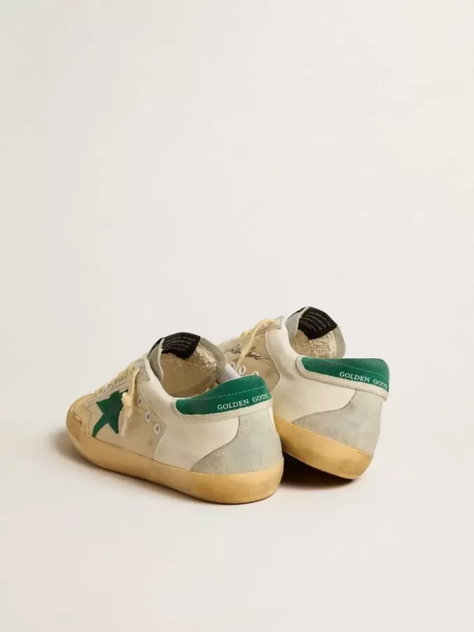 Super-Star Penstar para hombre en napa y nailon con estrella y lengüeta en el talón de ante verde