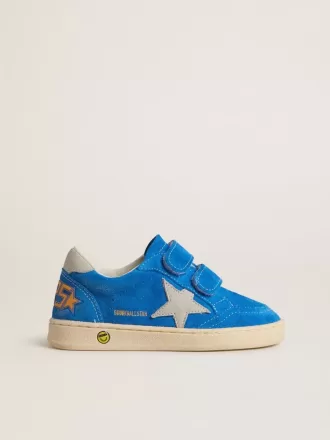 Teen Ball Star en ante azul claro con estrella y lengüeta en el talón de nubuck gris