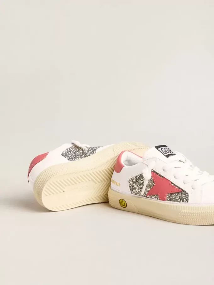 Teen May con estrella de cuero rojo y lengüeta en el talón Teen May con estrella de cuero rojo y lengüeta en el talón